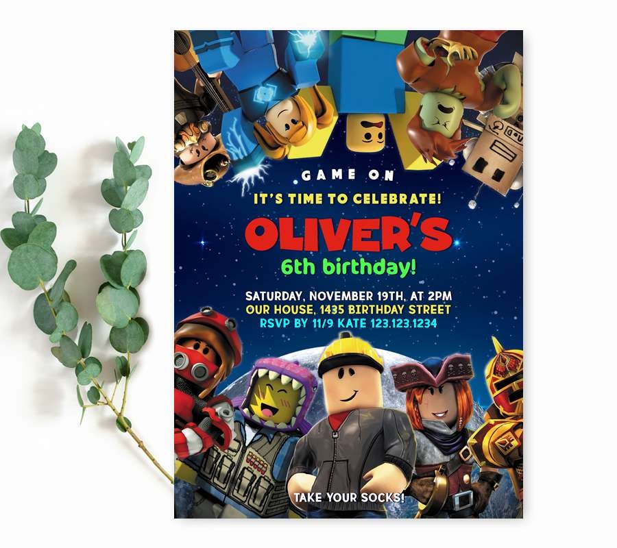 Roblox Birthday Invitation Edit Yourself Online FREE Demo