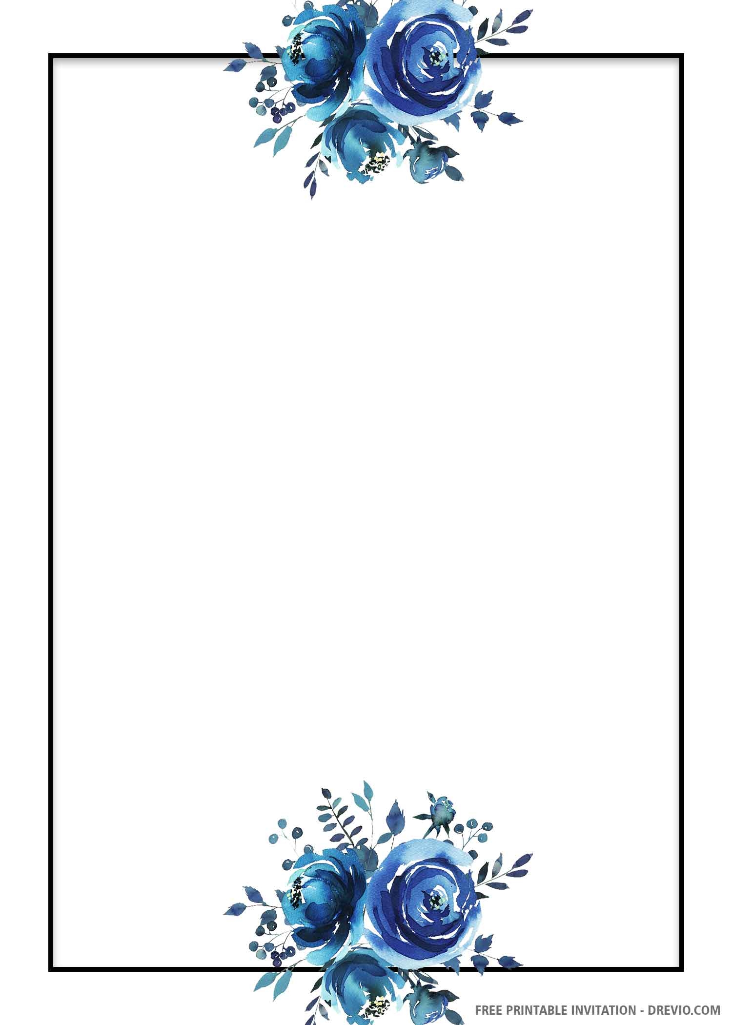 Royal Blue Wedding Invitation Templates Free