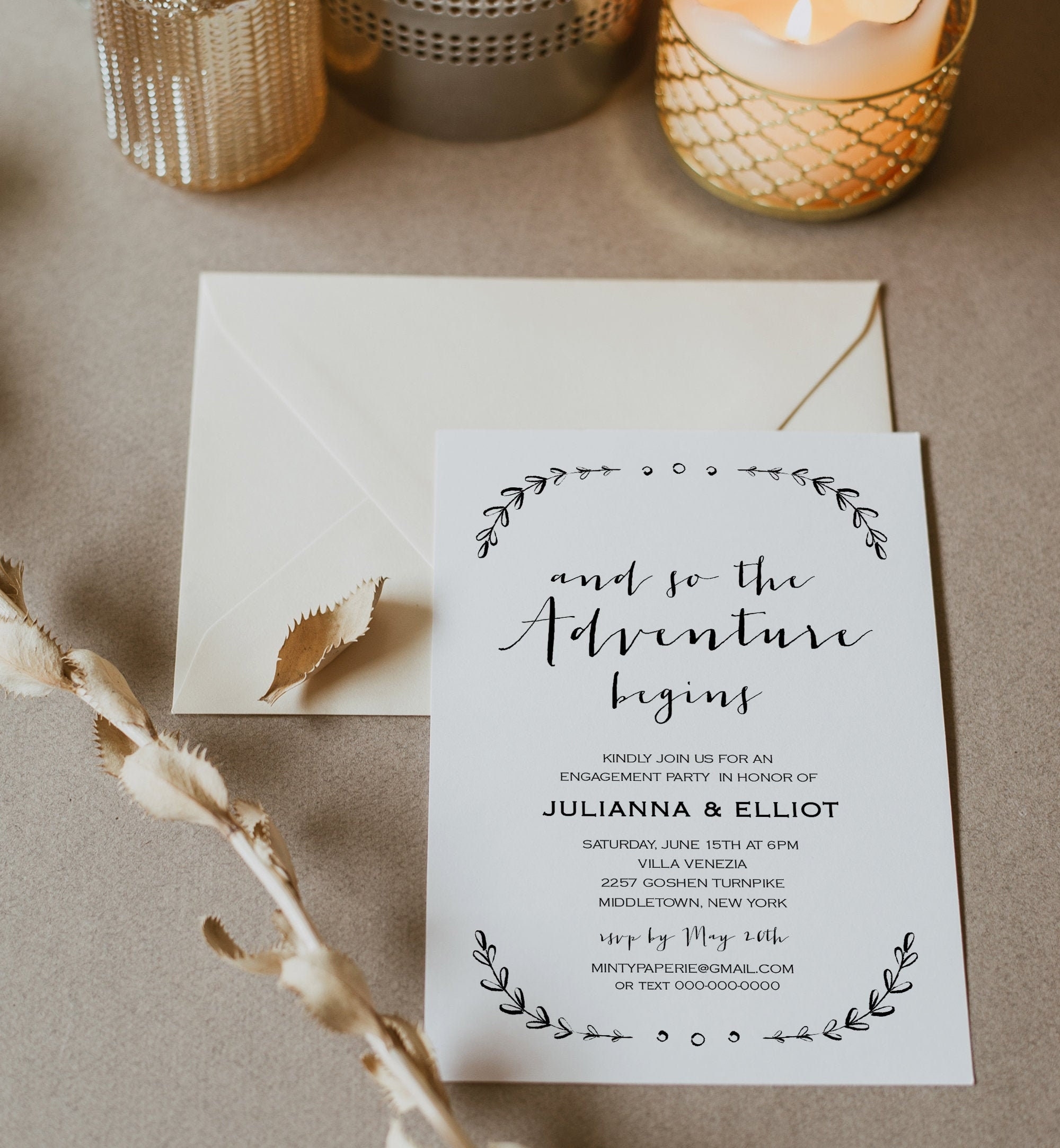 Rustic Engagement Party Invitation Template Printable Engagement 