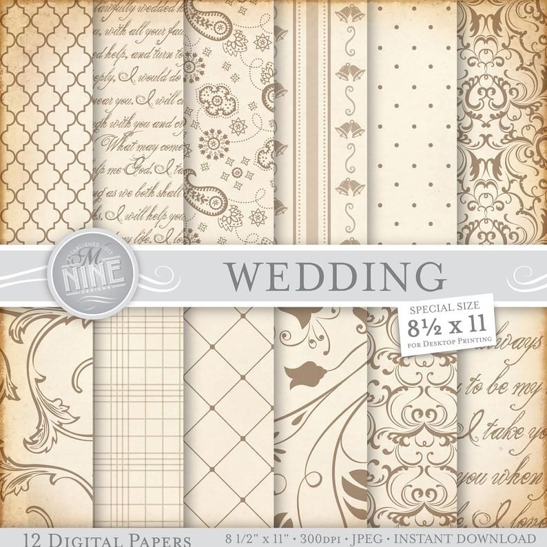 RUSTIC WEDDING Digital Paper Rustic Wedding Printable Paper Etsy 