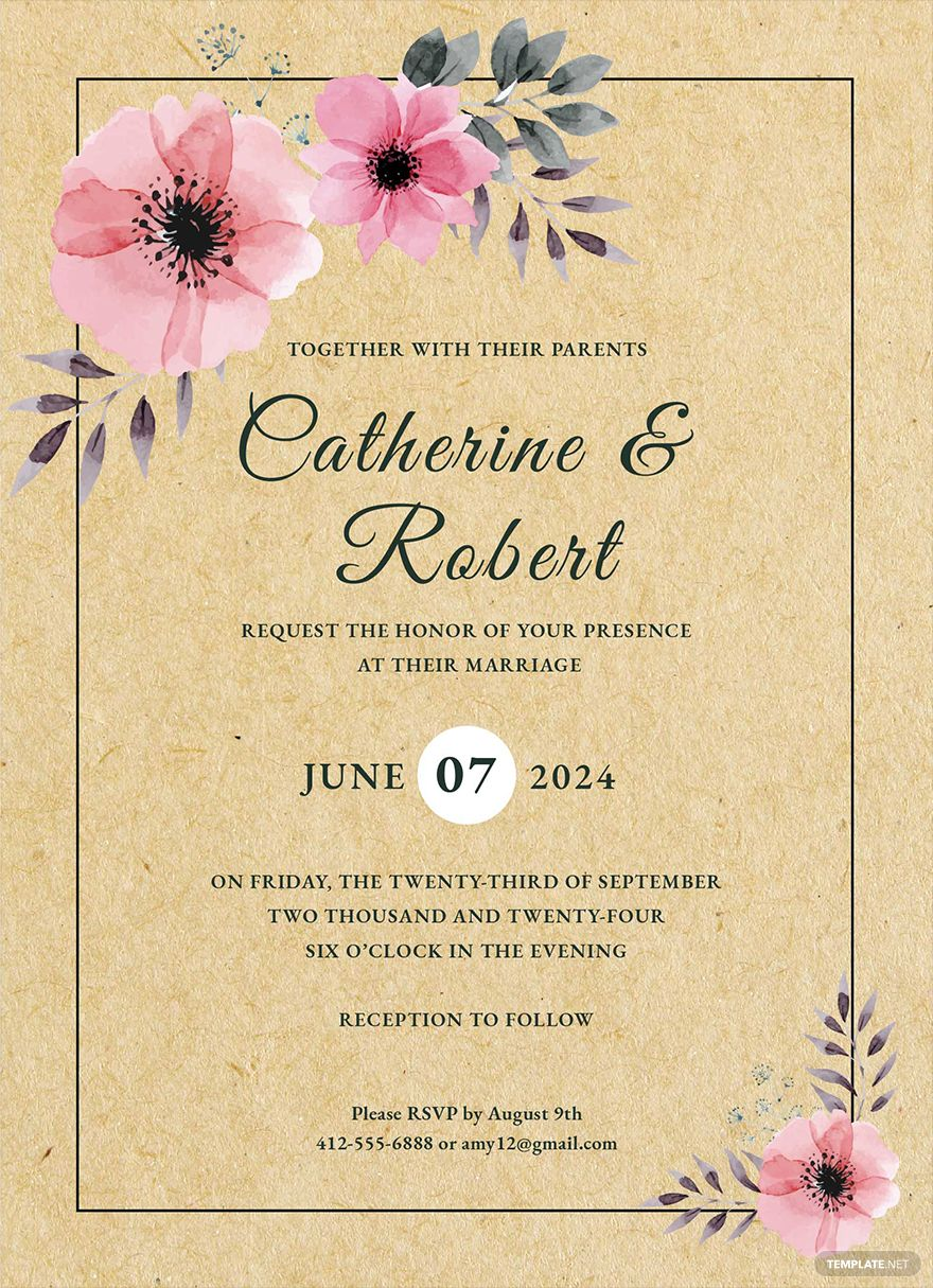 Rustic Wedding Invitation Template In Word Illustrator PSD Pages Publisher Outlook PDF Download Template