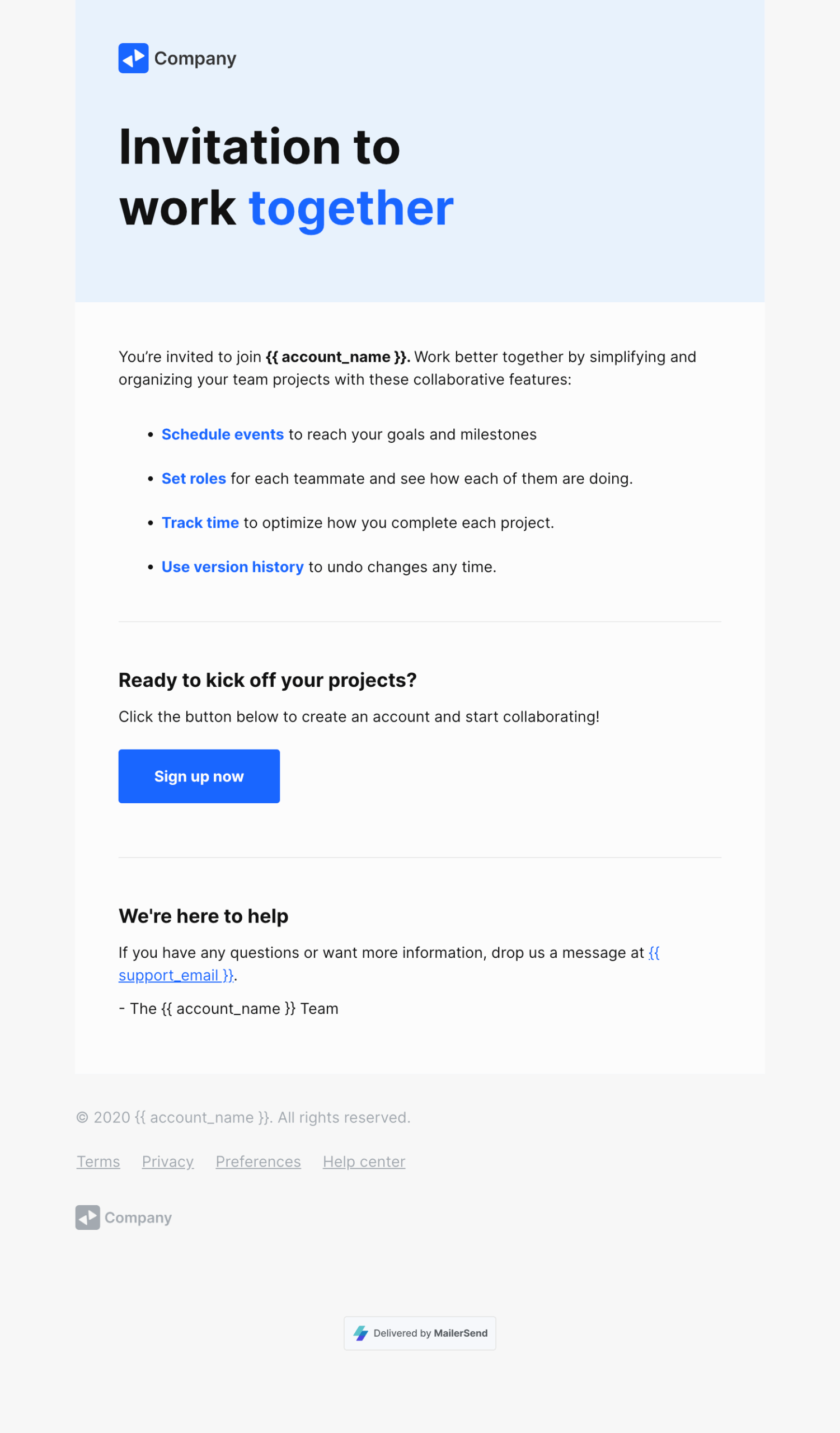 SaaS Invitation To Collaborate Email Template MailerSend