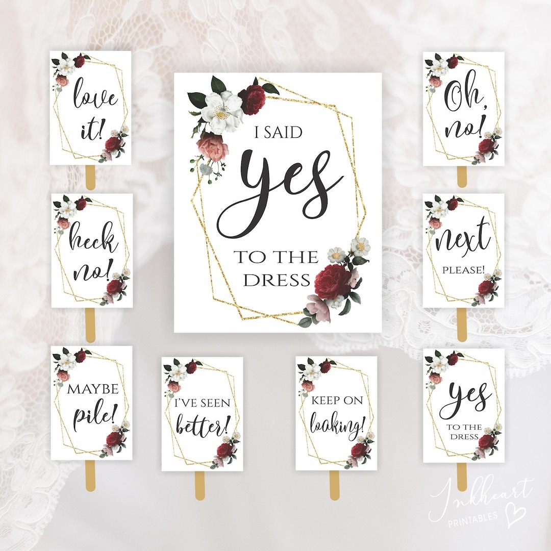 Say Yes To The Dress Signs Bridal Boutique Sign Wedding Dress 