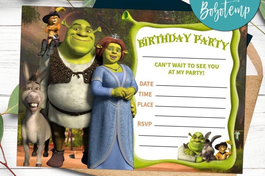Shrek Fill In Blank Invitation Customizable Template