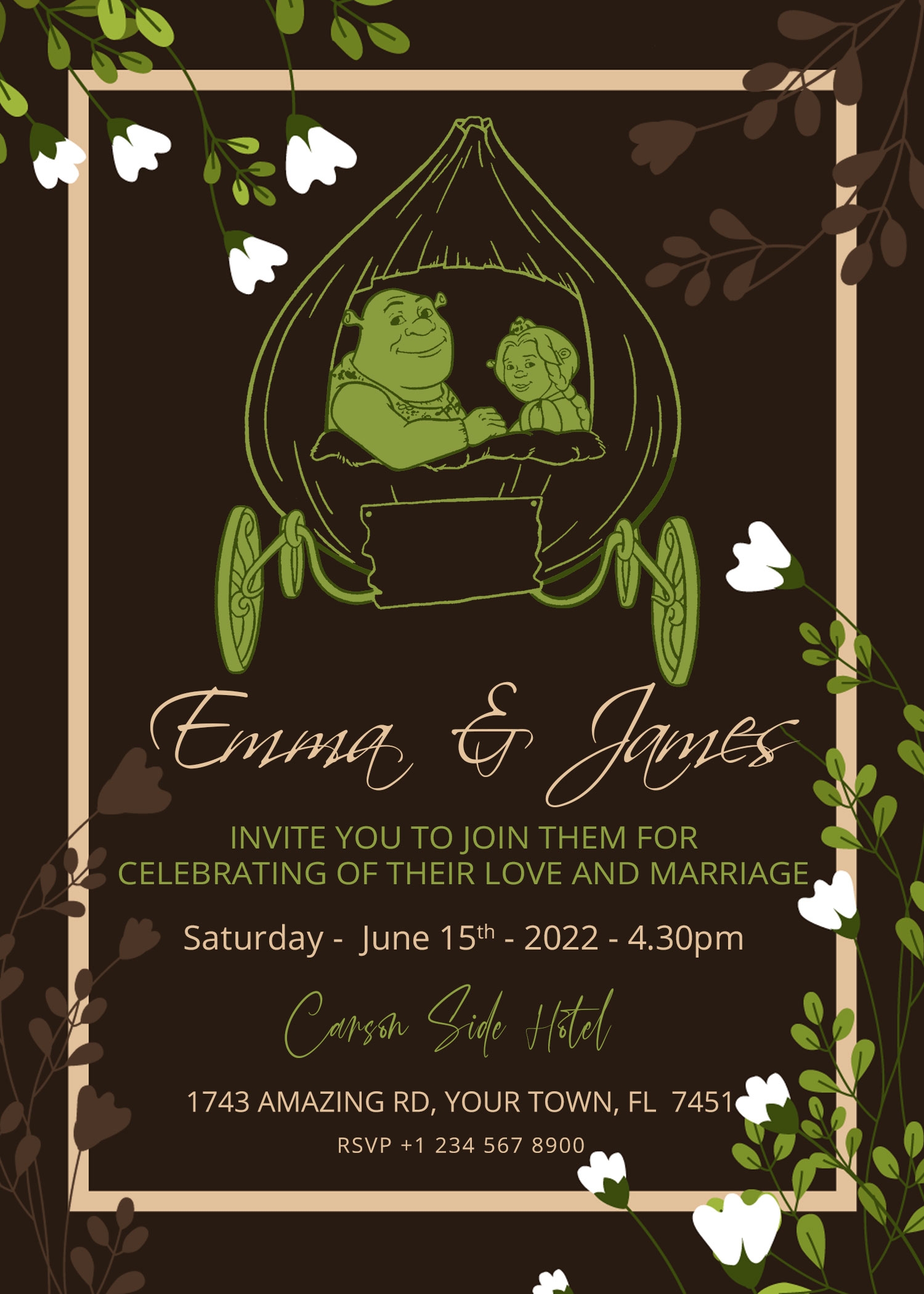 Shrek U0026 Fiona Wedding Invitation Oscarsitosroom