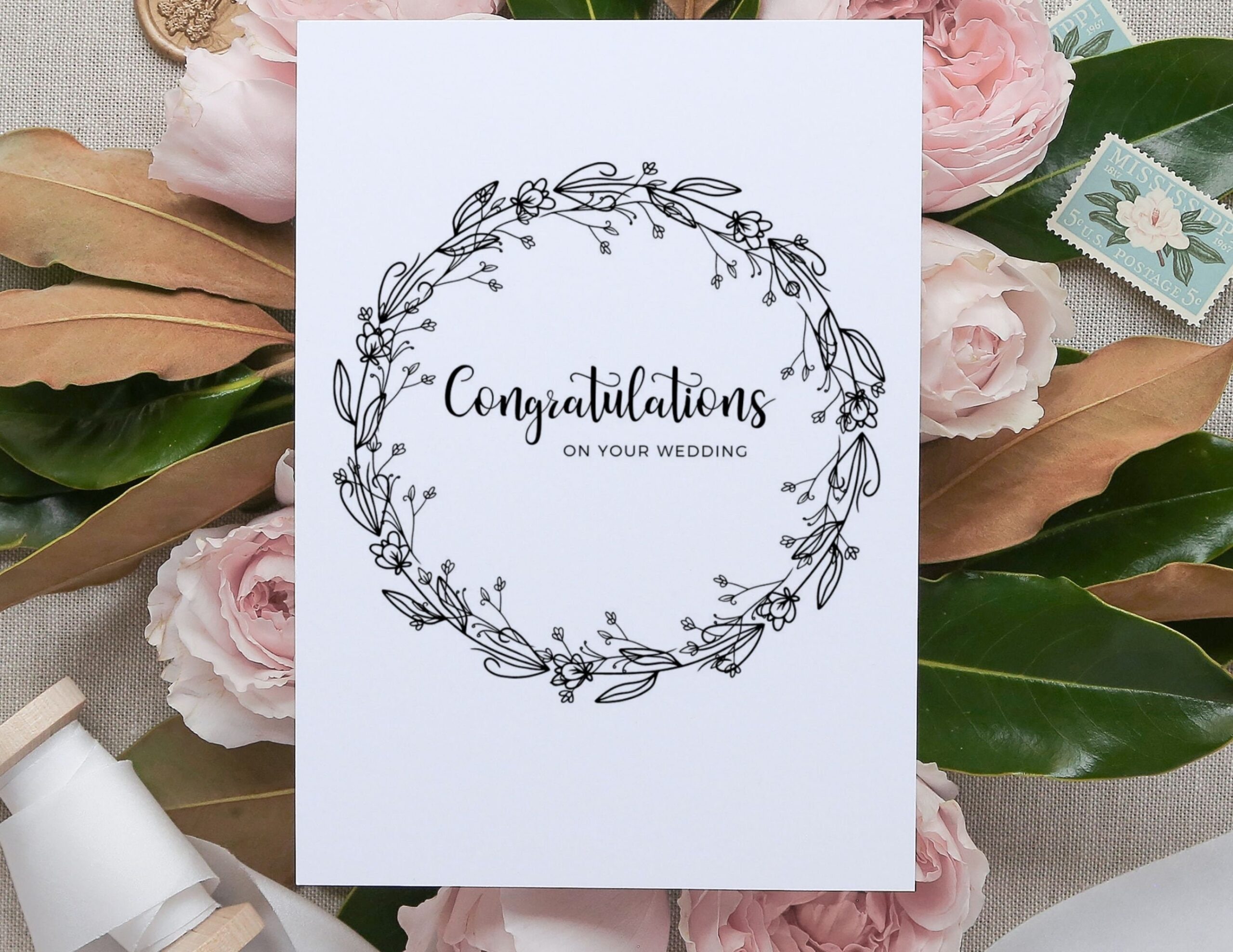Simple Wedding Card Printable Black And White Card Minimal Design Card Congratulations Card Digital Download Free Envelope To Print Etsy