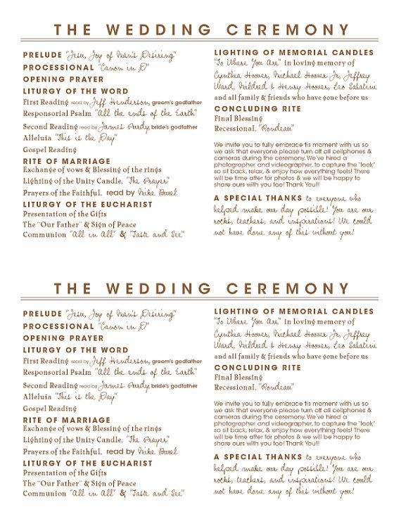 Simple Wedding Ceremony Script Printable Free Printable Free Templates