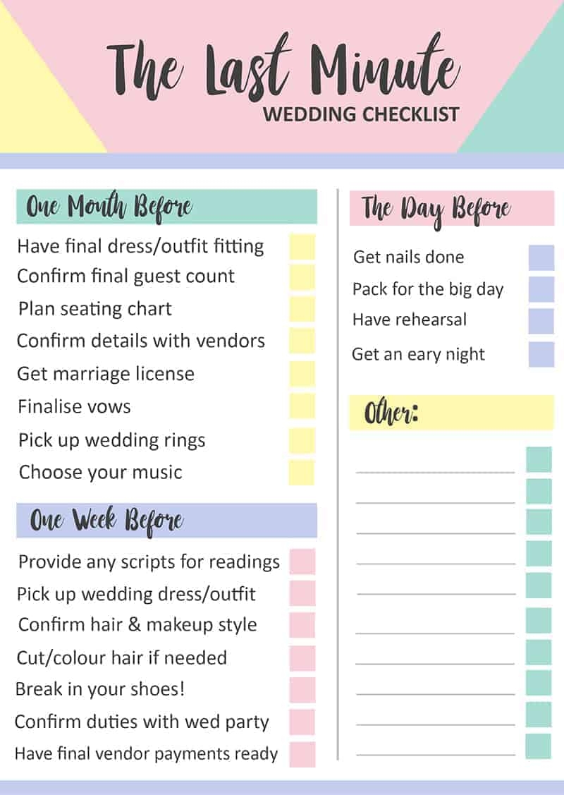Simple Wedding Checklist 9 Planning A Wedding Checklist Printable 