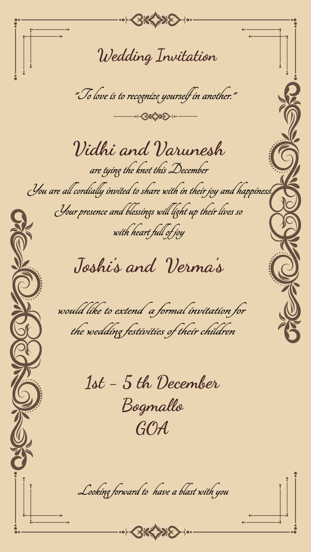 Simplistic Wedding Invitation Template Wish N Wed
