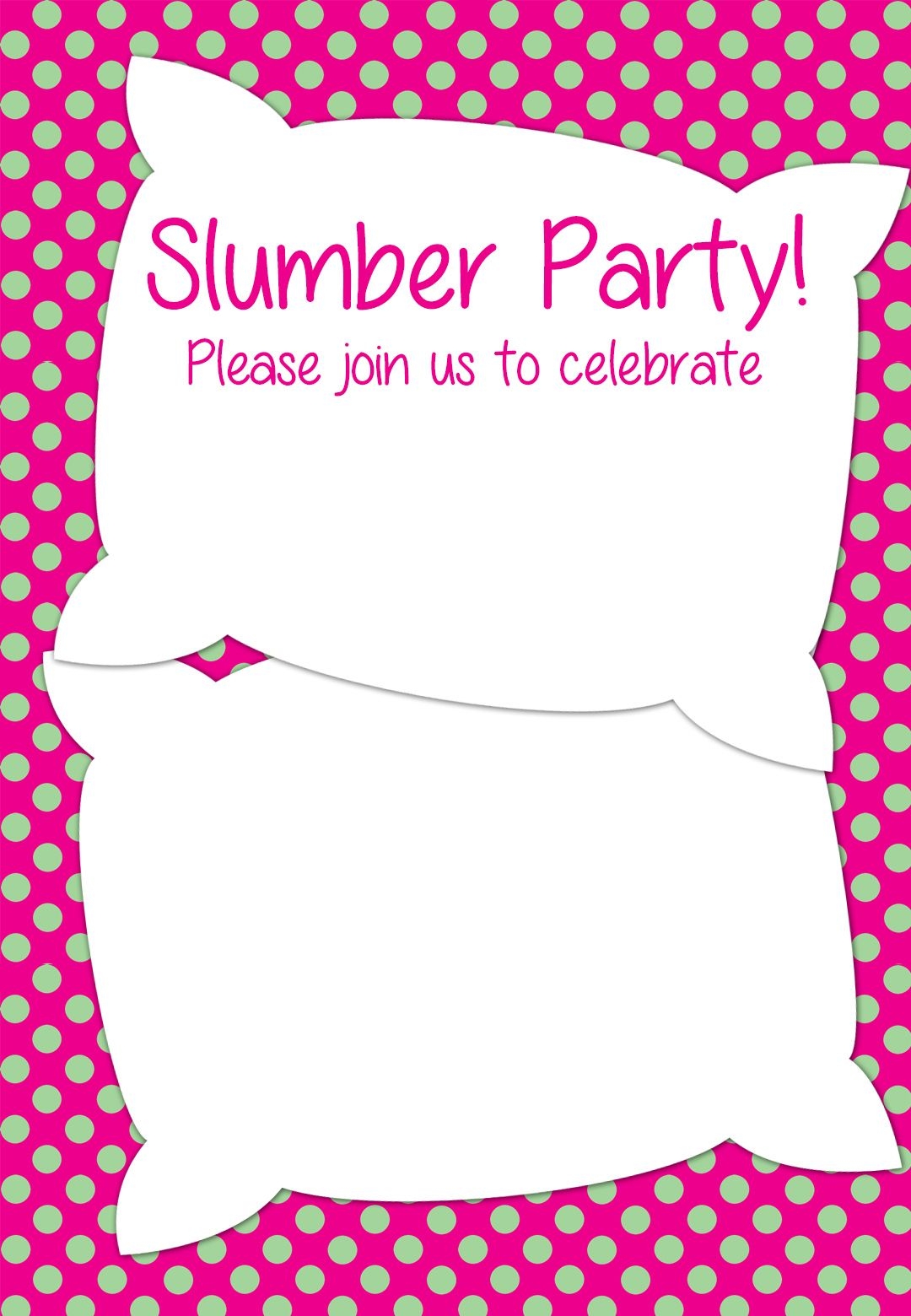 Slumber Party Sleepover Party Invitation Template Free 