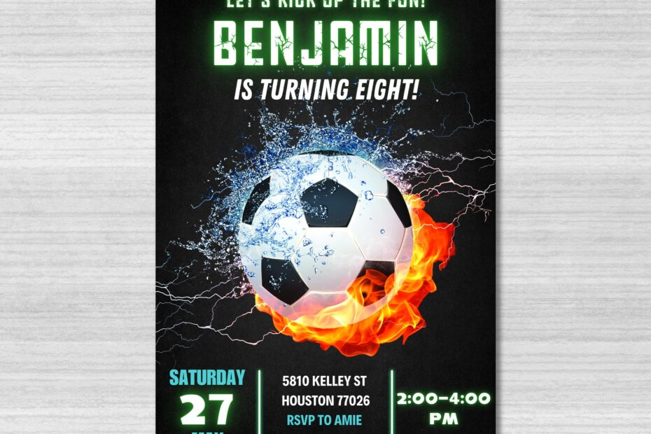 Soccer Birthday Invitation Template Soccer Party Invitation Soccer Game Football Birthday Invite Kid Invite Boys Party Editable Canva Etsy