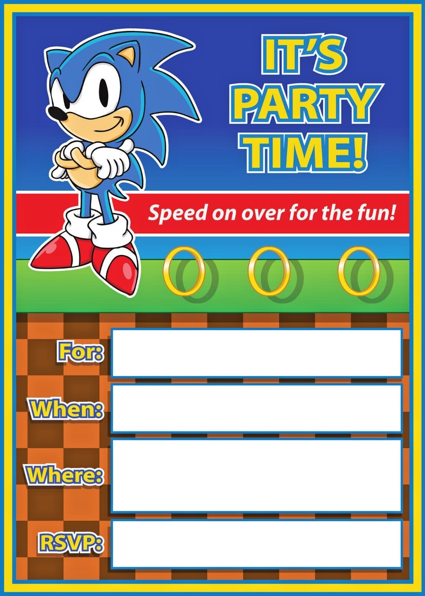 Sonic The Hedgehog Birthday Party Invitations Party Invites FREE FAST DELIVERY EBay UK
