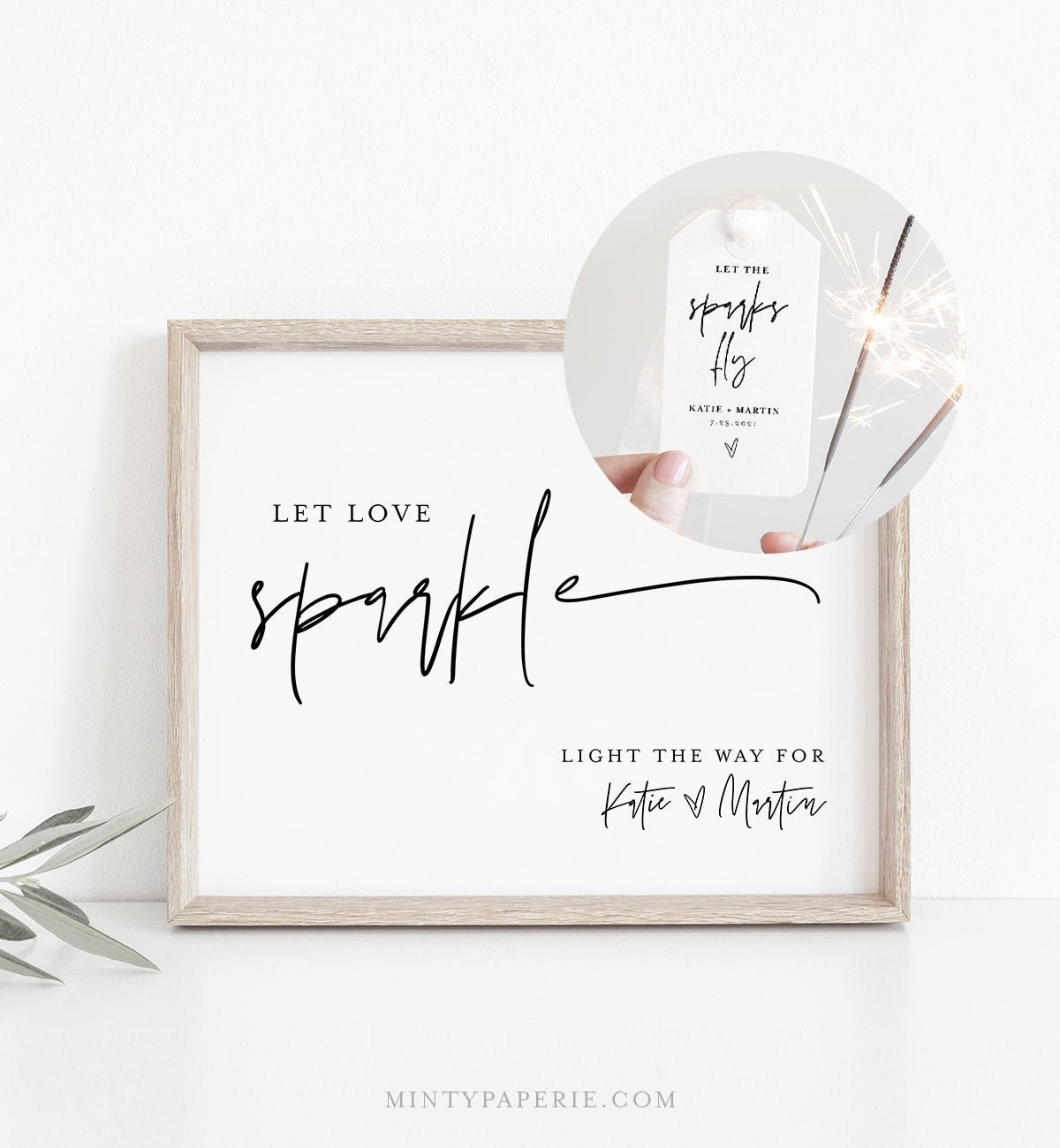 Sparkler Send Off Sign And Tag INSTANT DOWNLOAD Editable 