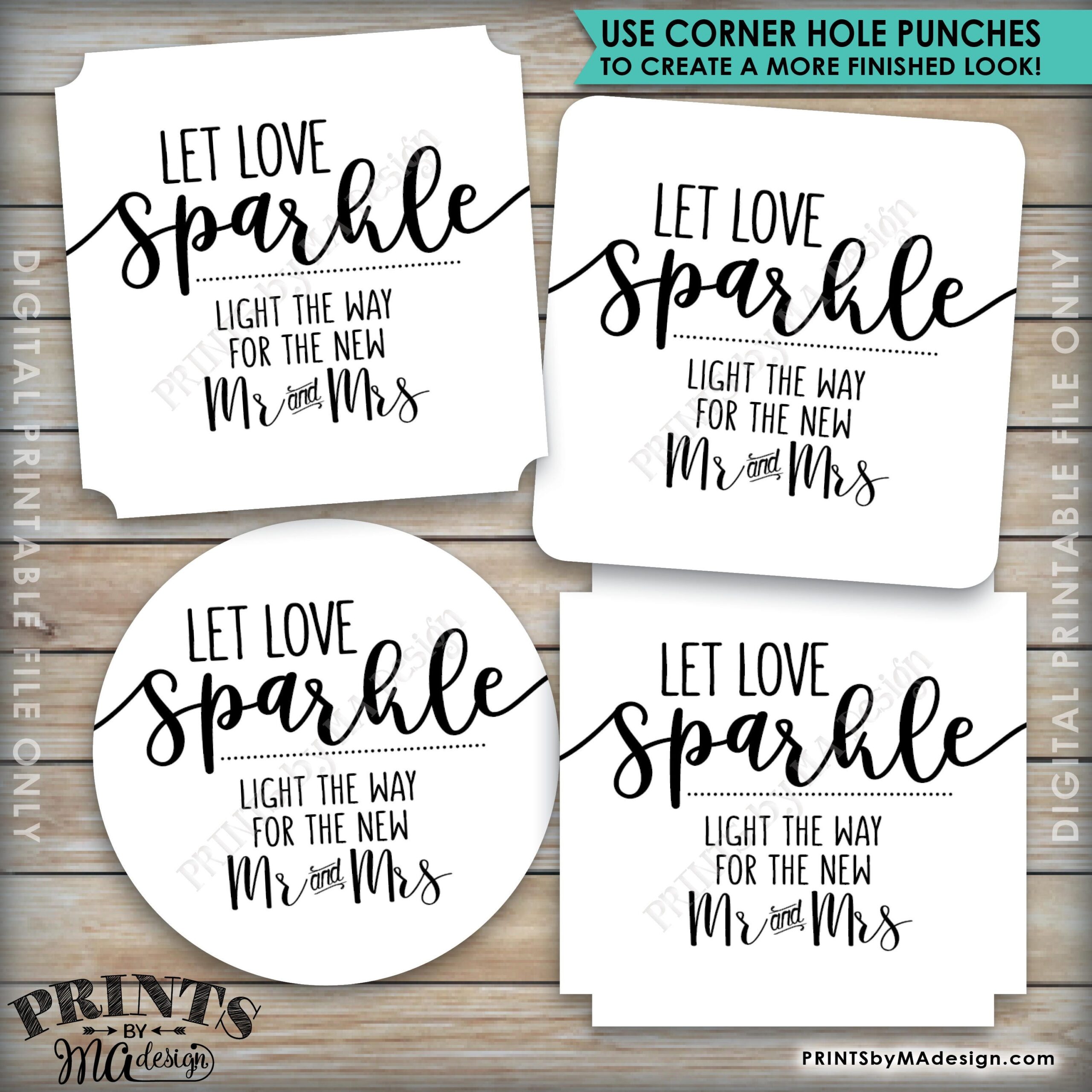 Sparkler Tags Wedding Sparklers Let Love Sparkle Light The Way 