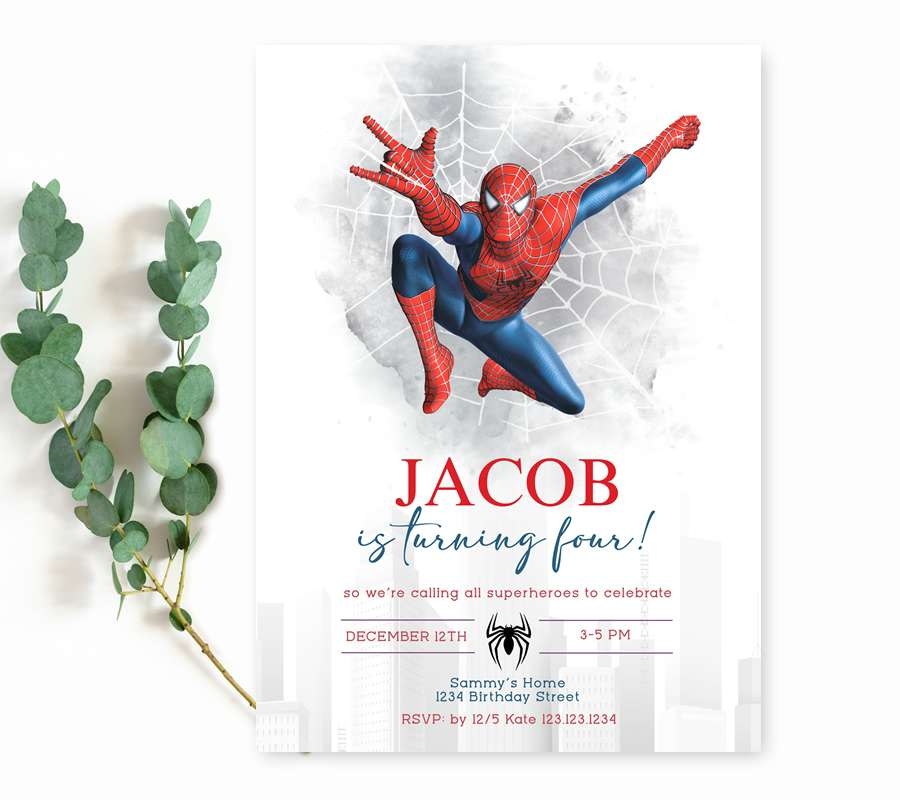 Spiderman Birthday Invitation Edit Yourself Online FREE Demo