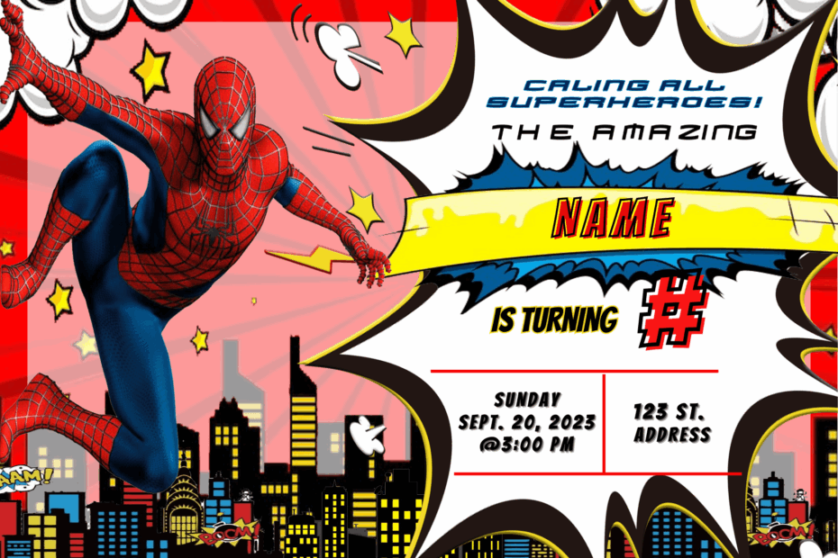 Spiderman Invitation Digital Template Download By Tuico jayvie jt Raket PH