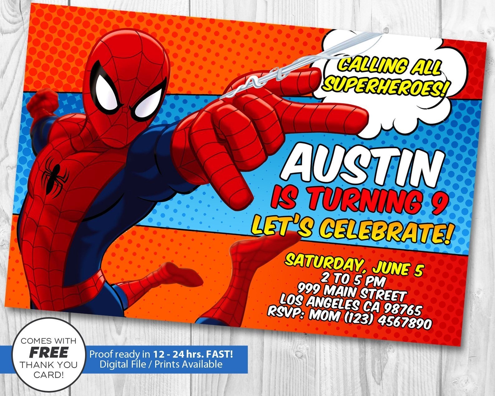 Spiderman Invitation My Party Templates