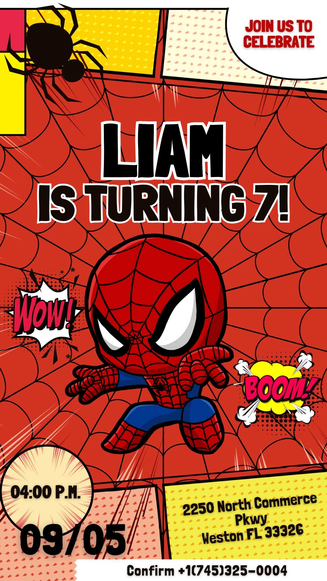 Spiderman Serieusement Invitation With