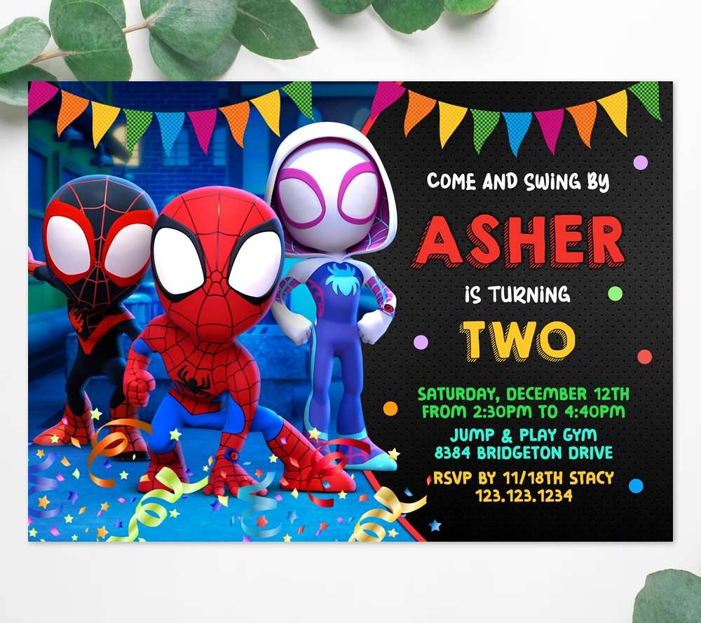 Spidey And His Amazing Friends Invitation Edit Online Now