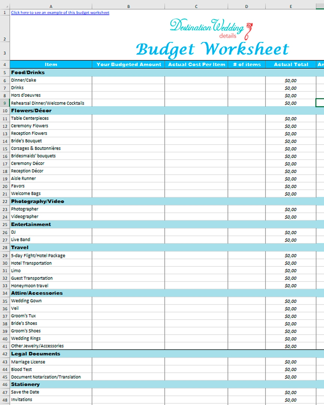 Stay Organized With Our Wedding Planning Spreadsheet Worksheets 