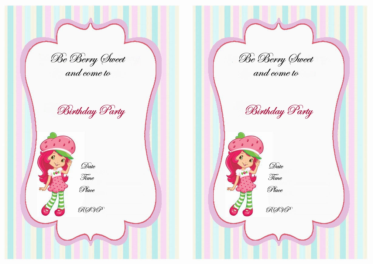 Strawberry Shortcake Birthday Invitations Birthday Printable
