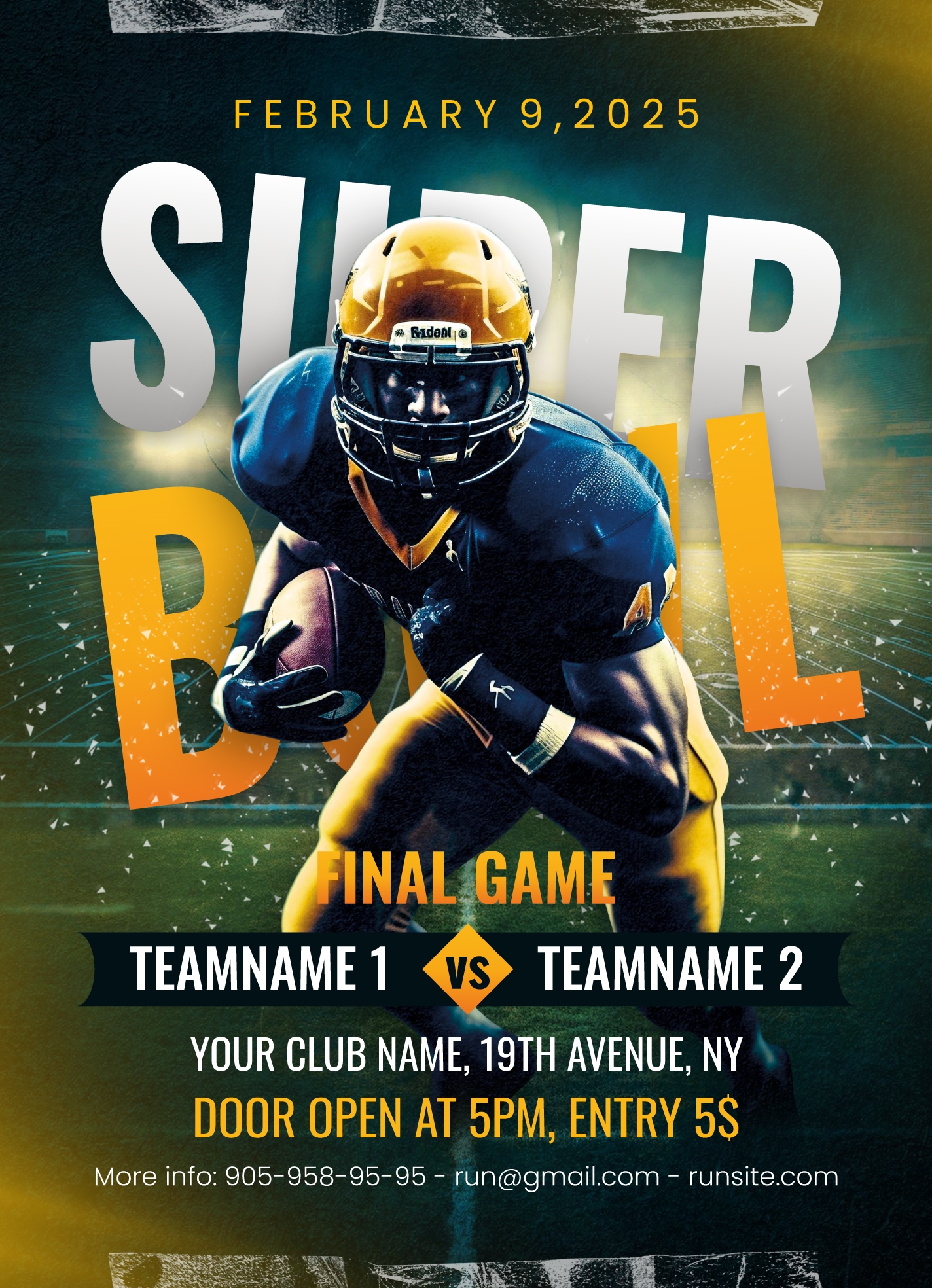 Super Bowl Flyer 2025 Free Google Docs Template Gdoc io