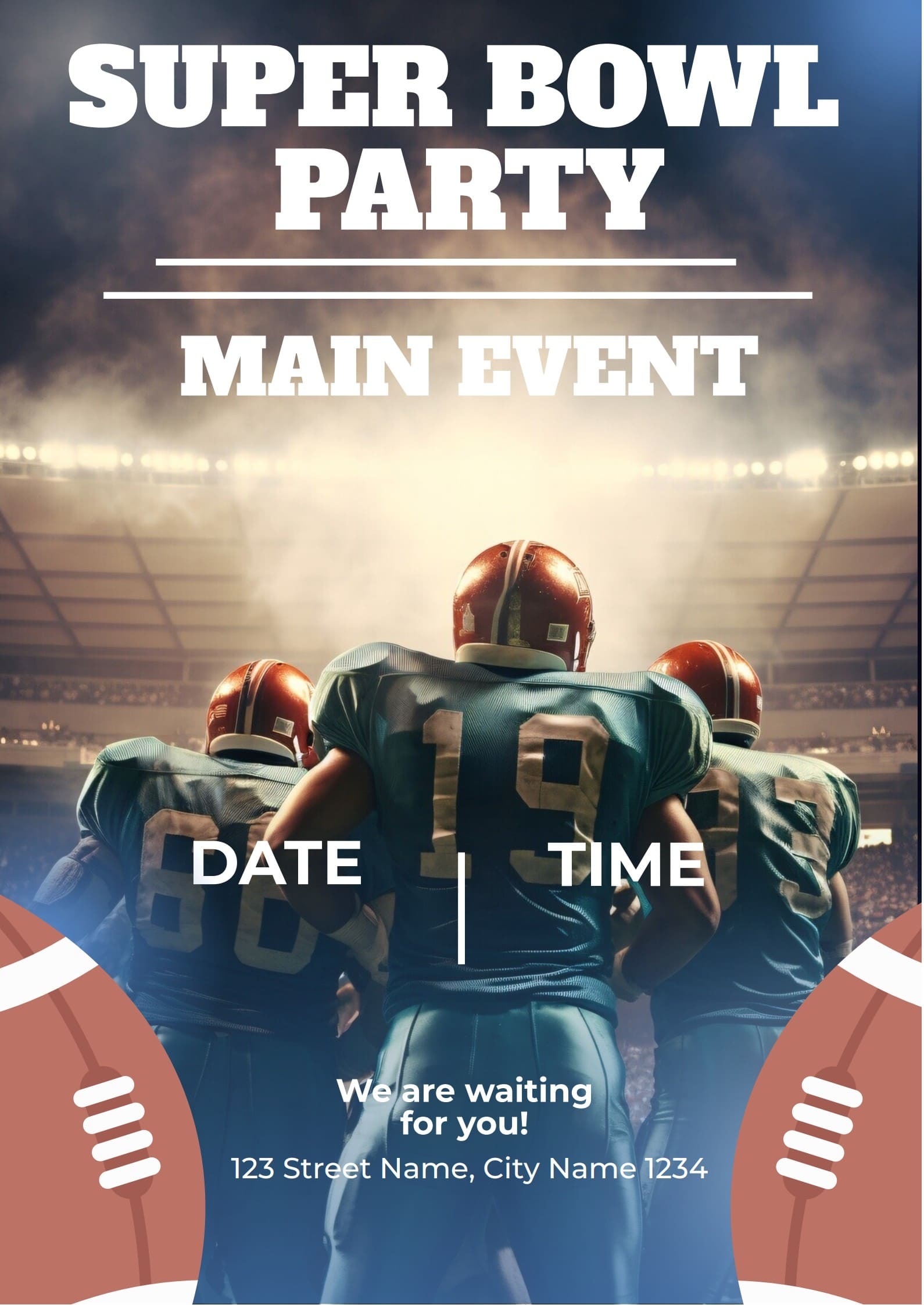 Super Bowl Party Invitation Template PDF Agile