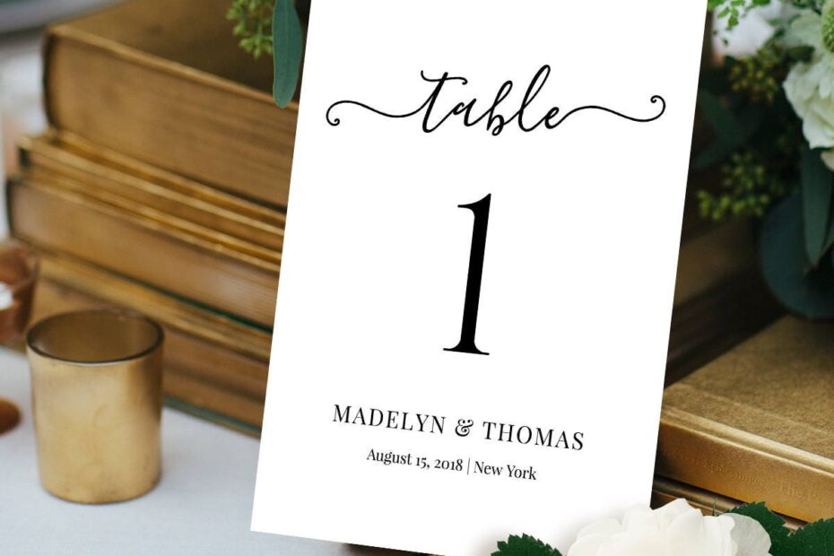 Table Number Card Printable Wedding Table Card Template Table Seating