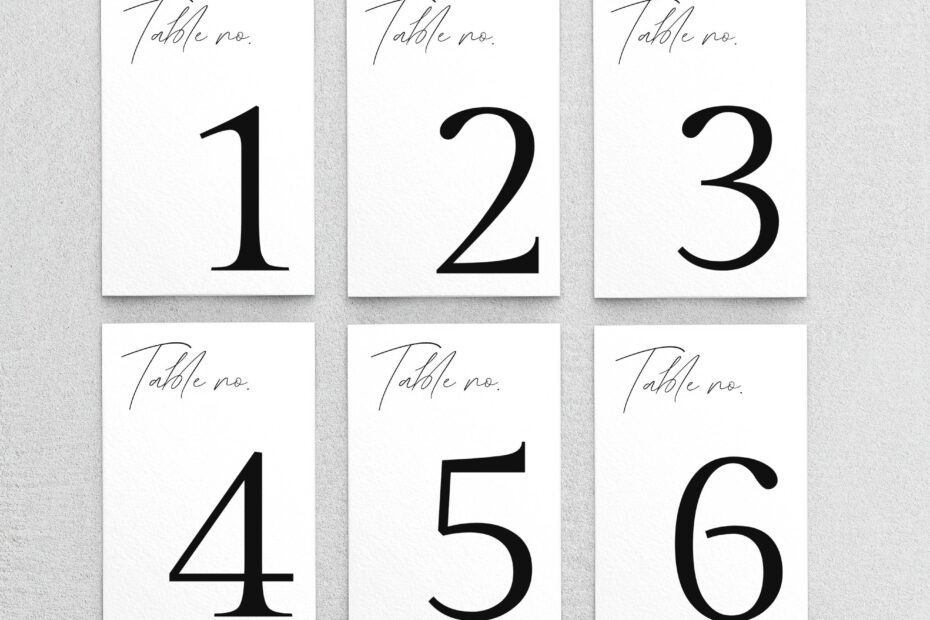 TABLE NUMBER TEMPLATE Printable Wedding Table Number Wedding Etsy