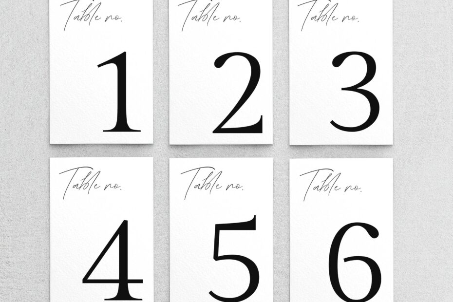 TABLE NUMBER TEMPLATE Printable Wedding Table Number Wedding Etsy