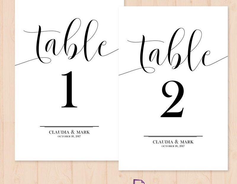 Table Numbers Free Printable PDF Template Easy To Edit And Print