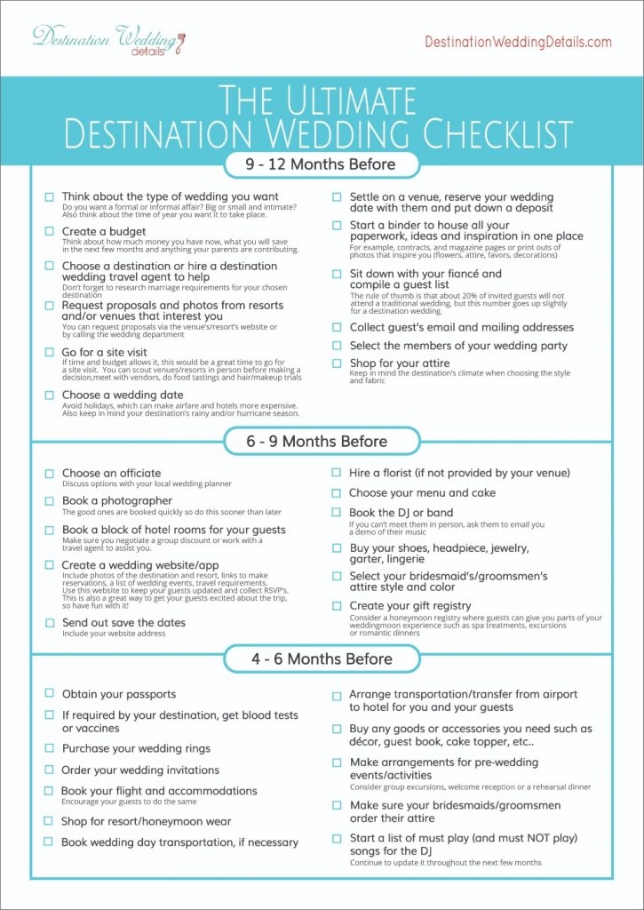 The Best Destination Wedding Checklist Destination Wedding Details