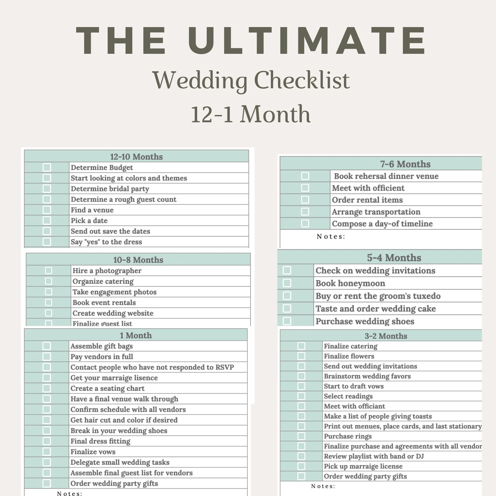 The Ultimate Wedding Checklist Printable