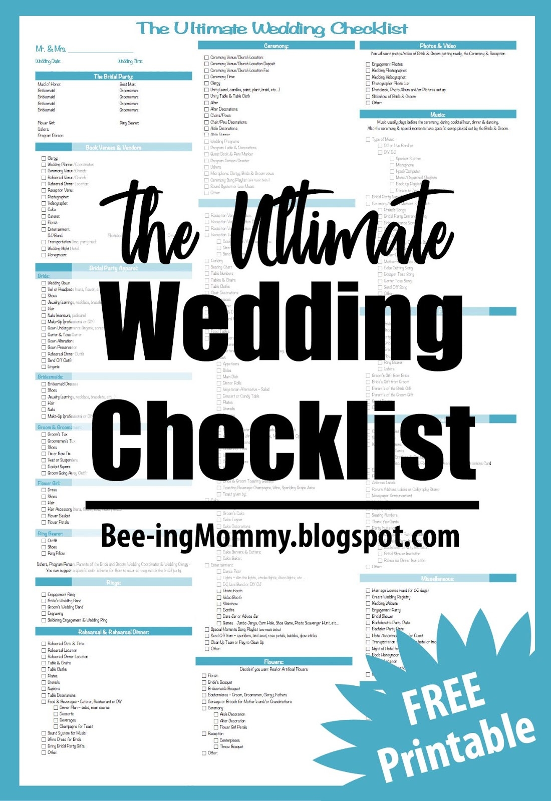 The Ultimate Wedding Checklist
