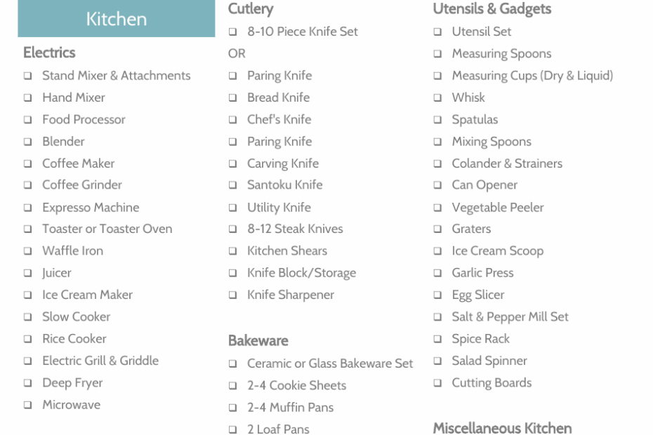 The Ultimate Wedding Registry Checklist Template Download Printable PDF