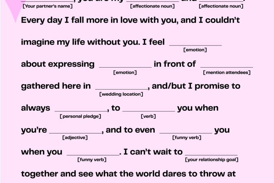 The Ultimate Wedding Vows Template For Your Big Day Wedding Vows