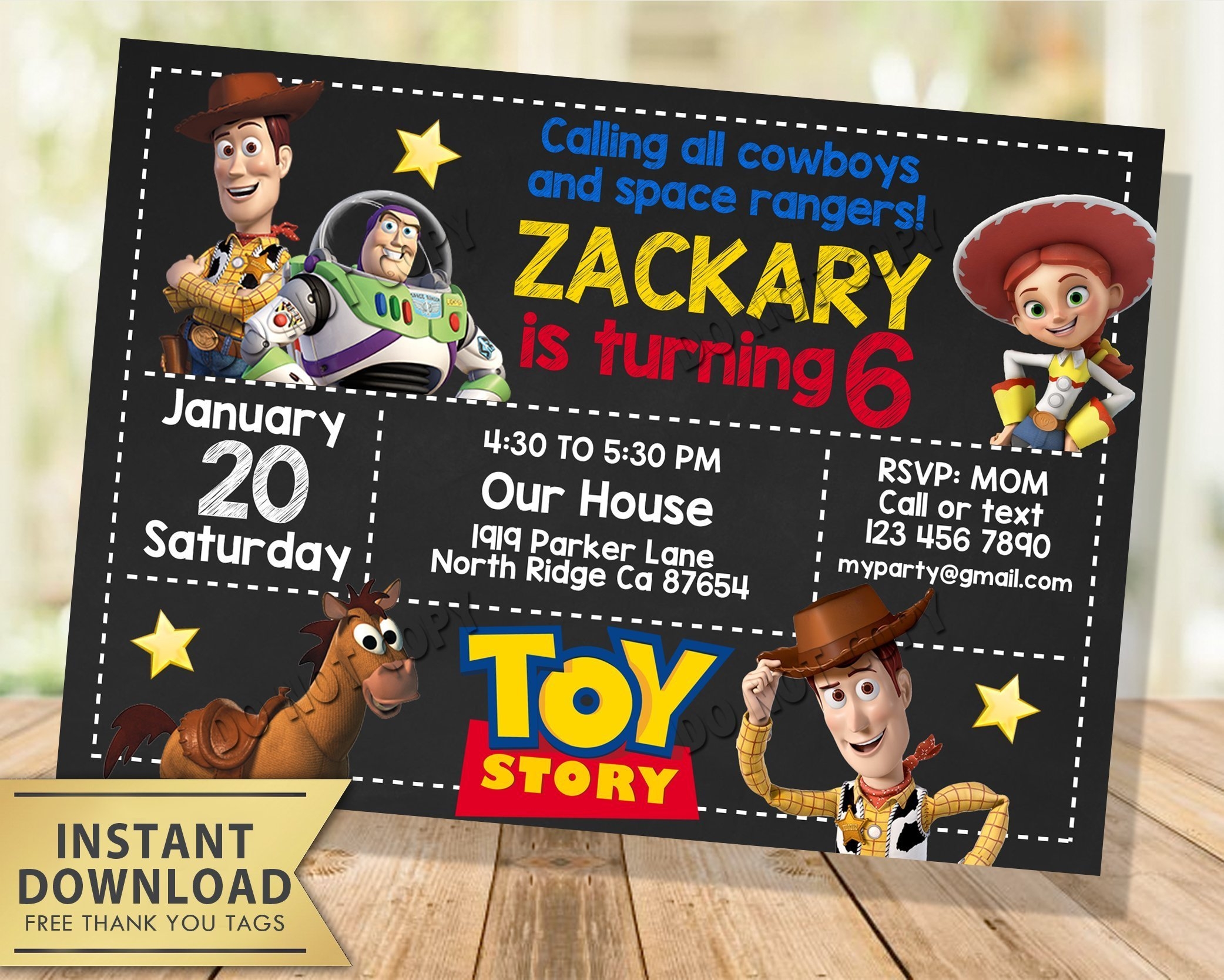 Toy Story Invitation My Party Templates
