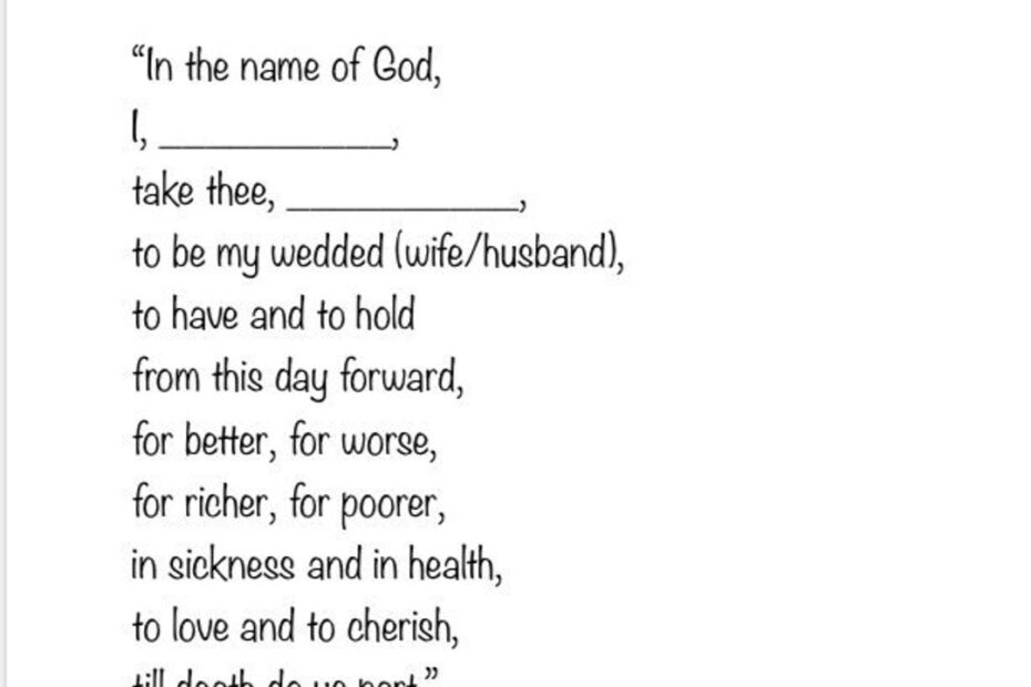 Traditional Christian Wedding Vows PDF Etsy