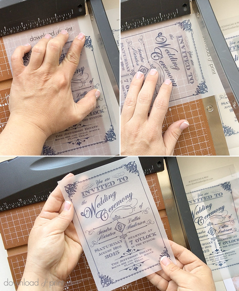 Translucent Wedding Invitation DIY With Download U0026 Print Chic 