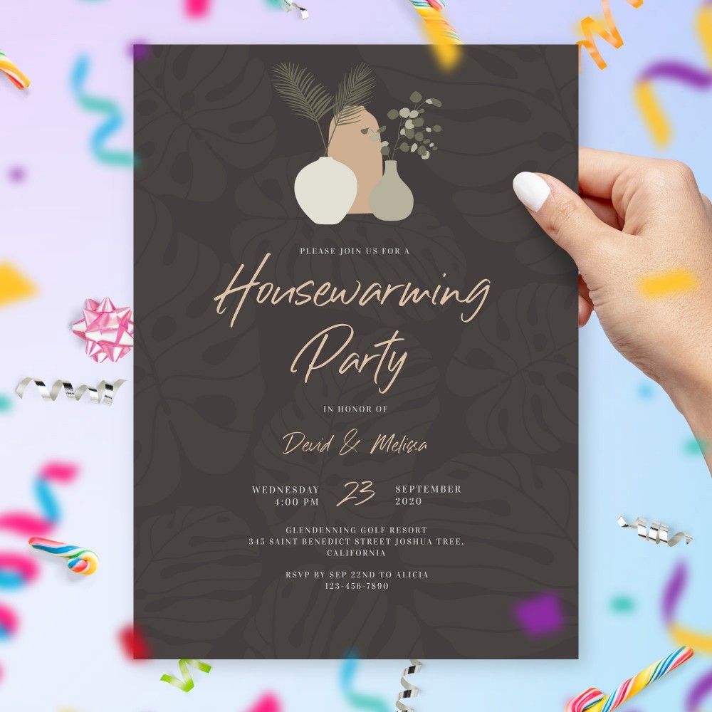 Tropical Housewarming Party Invitation Template Online Maker