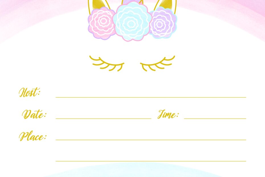 Unicorn Invitation Free Printable Templates Easy To Download