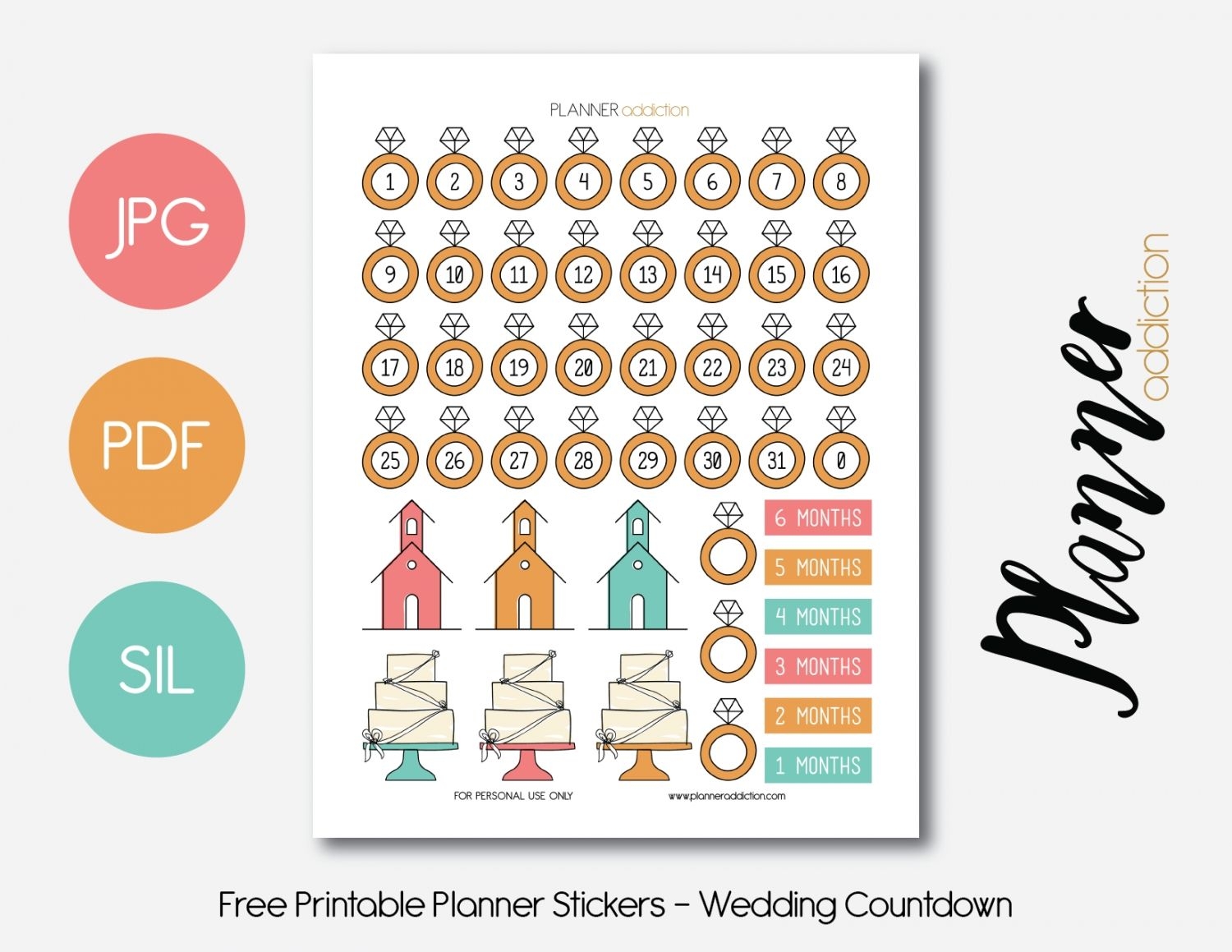 Universal Free Printable Wedding Countdown Calendar Free Printable 