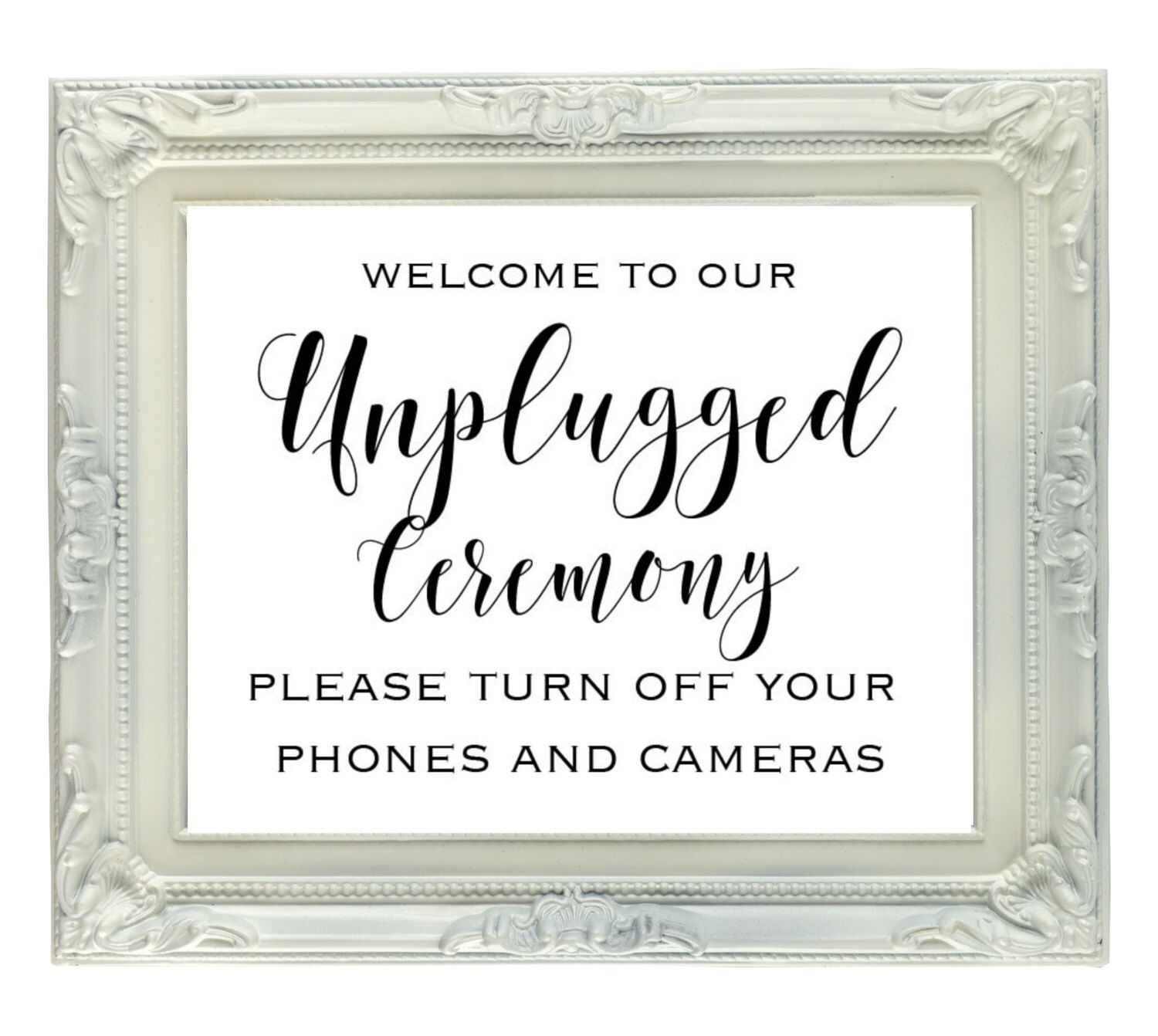 Unplugged Ceremony Sign 8x10 Unplugged Wedding Sign Etsy Unplugged 