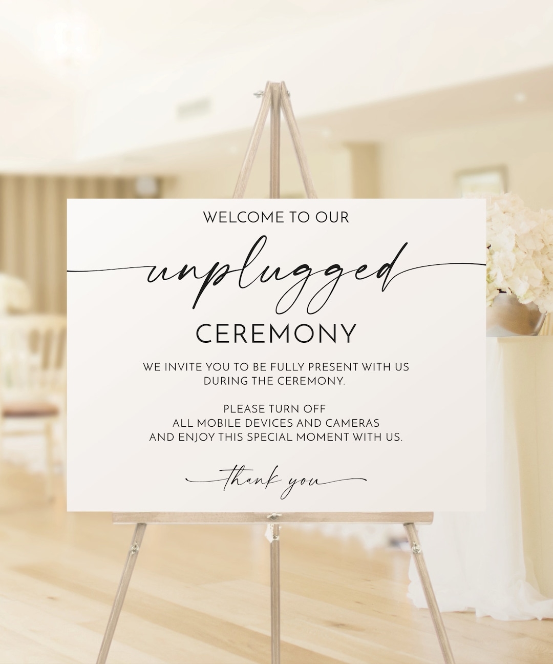 Unplugged Ceremony Sign Template Printable Unplugged Wedding Sign No 