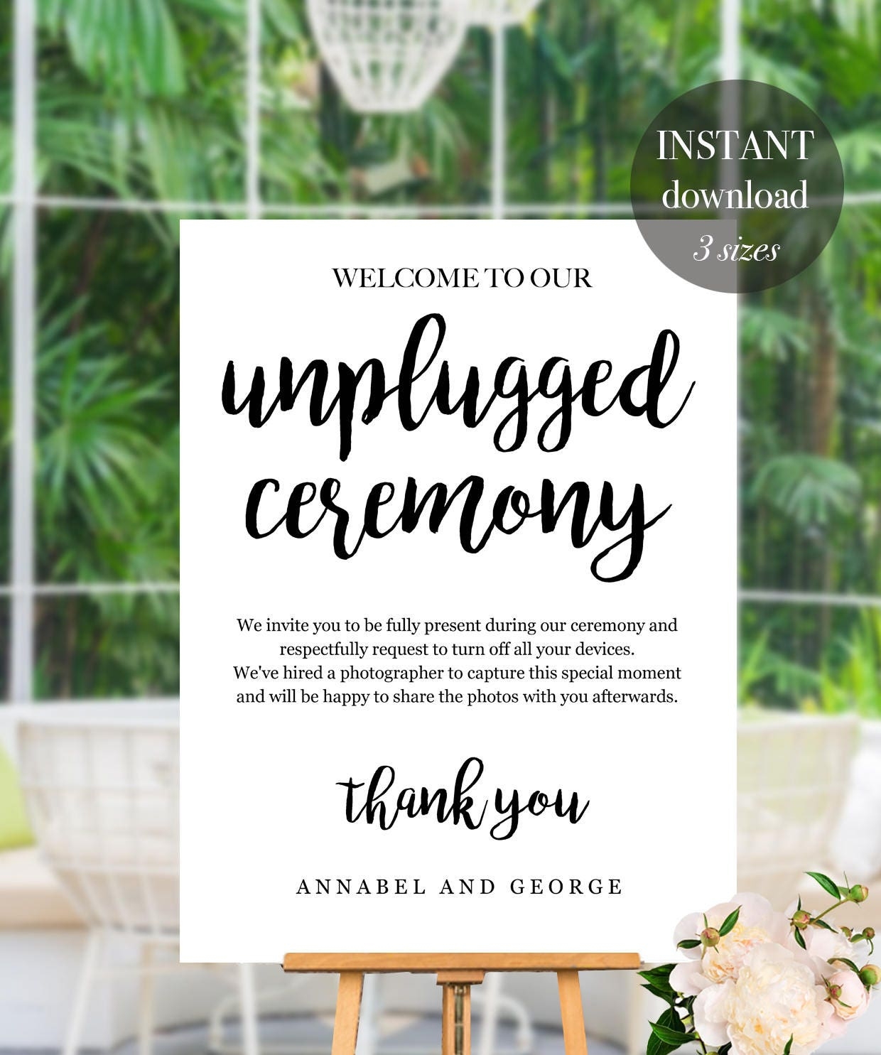 Unplugged Wedding Template Sign Unplugged Ceremony Printable Sign 