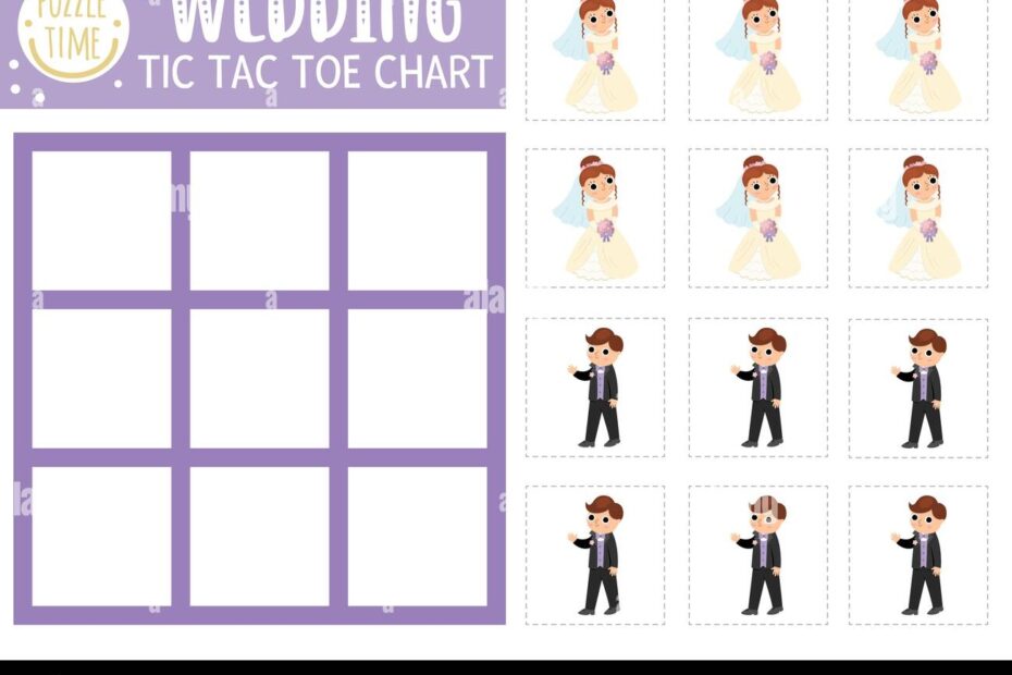 Vector Wedding Tic Tac Toe Chart With Bride And Groom Marriage Ceremony Board Game Playing Field With Cute Characters Funny Family Holiday Printable Stock Vector Image U0026 Art Alamy