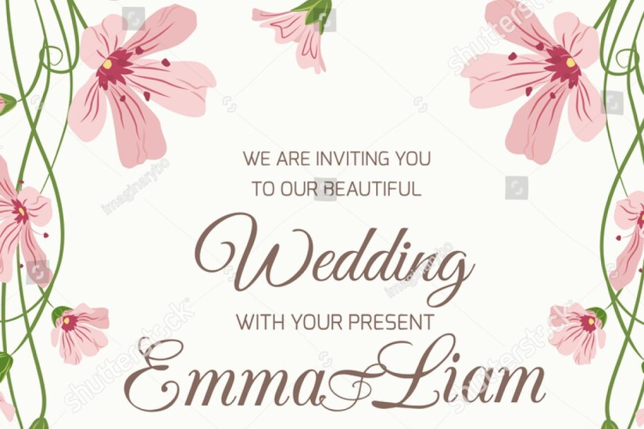 Vektor Stok Wedding Ceremony Invitation Card Floral Template Tanpa Royalti 506119789 Shutterstock