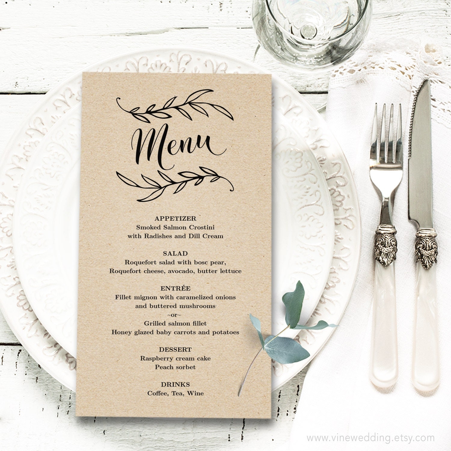 Vintage Wedding Menu Template Free Free Printables Hub