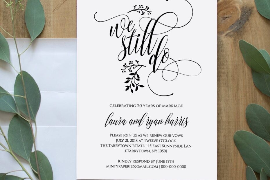 Vow Renewal Invitations Templates Free Free Printable