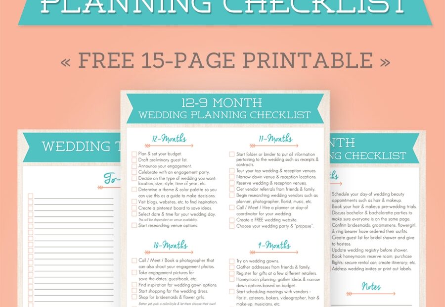 Wayfaring Wanderer 12 Month Wedding Planning Checklist Free